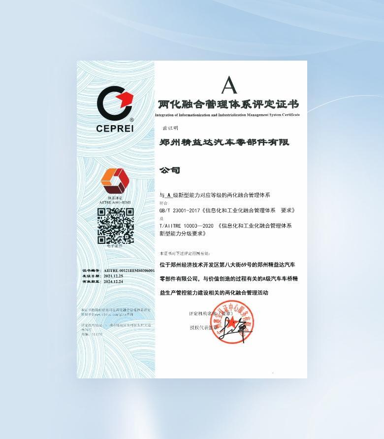Chứng chỉ Đánh giá Hệ thống Hòa hợp Hóa và Công nghiệp hóa